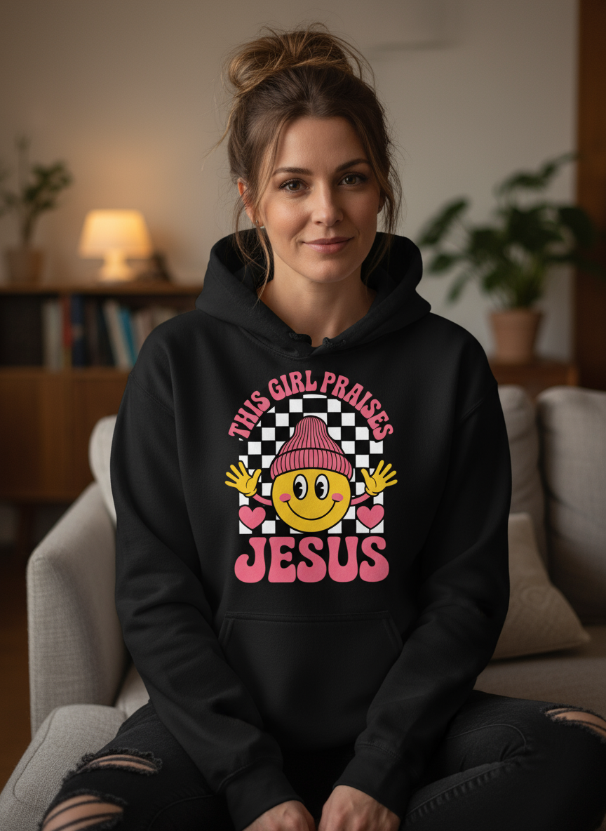 Christian Hoodie | This Girl Praises Jesus | Salt and Light Merch