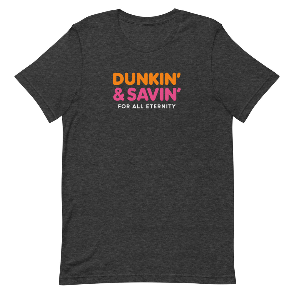 Dunkin’ & Savin’ Christian Parody T-shirt in Grey – Salt and Light Merch