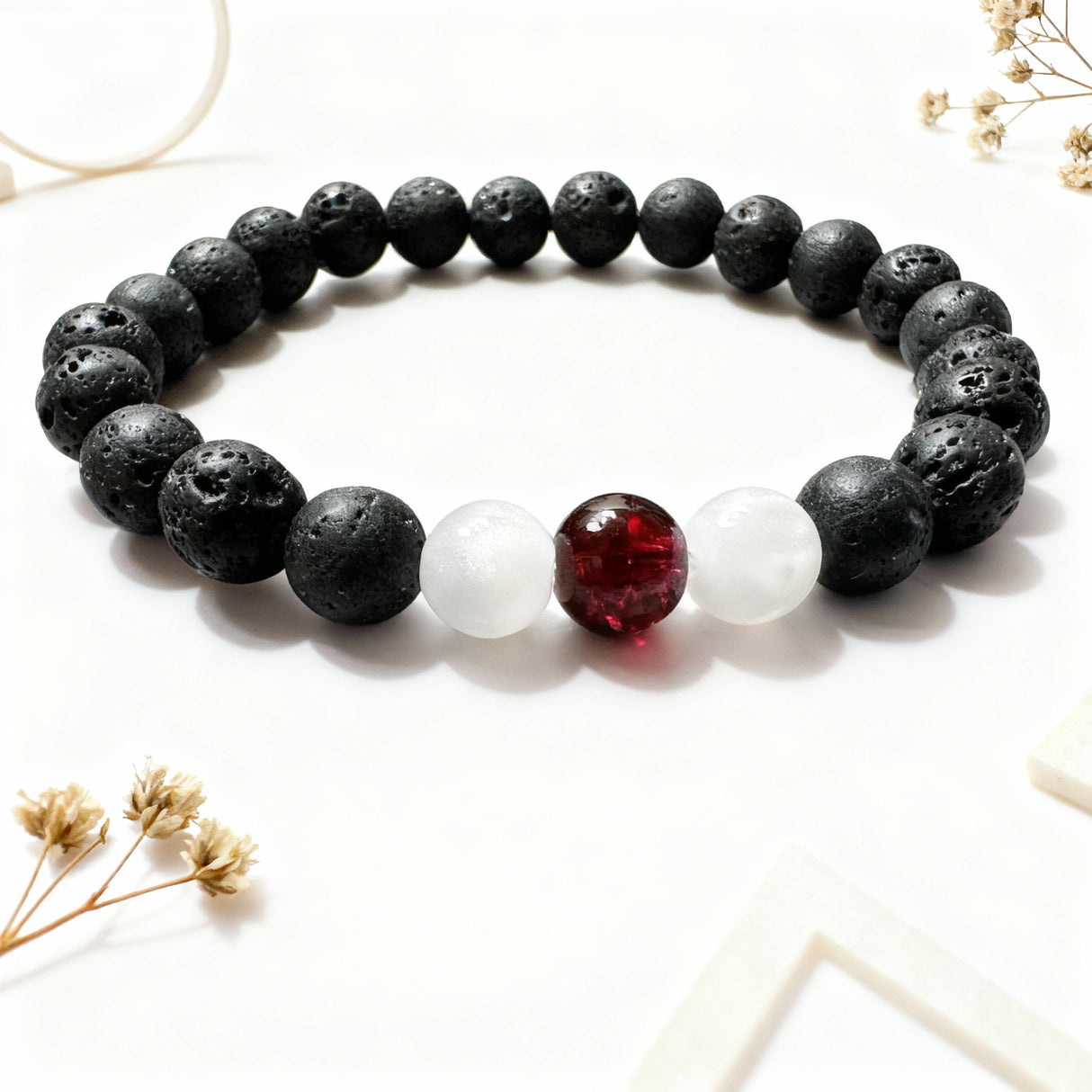 Lava Stone & Crackle Glass Redemption Bracelet | Salt and Light Merch