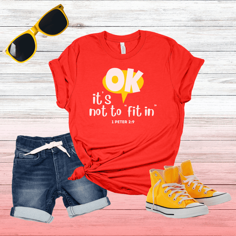 Christian T-shirt It's ok not to fit in 1 Peter 2:9 Salt and Light Merch