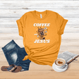 Coffee and Jesus Salt and Light Merch T shirt with cartoon cup