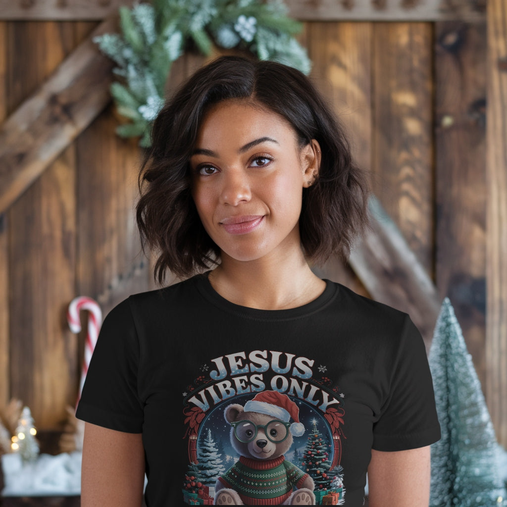 Jesus Vibes Only Christmas Teddy Bear T-shirt