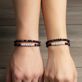 Jesus Beaded Bracelet Set – Lava Stone & Red Crackle Glass | Salt and Light Merch