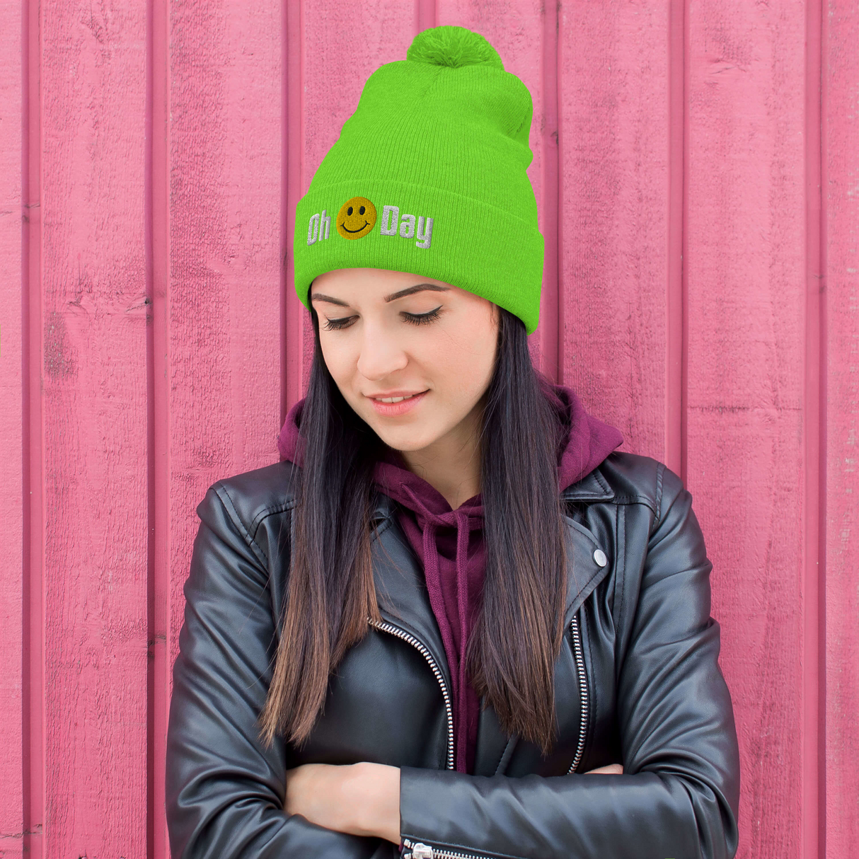 Oh Happy Day Emoji Pom-Pom Beanie