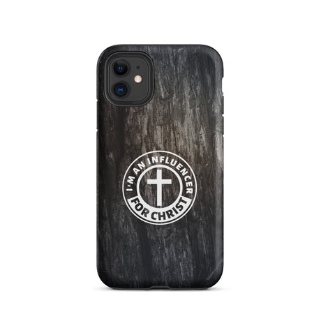 iPhone® Tough Case: Influencer for Christ Black Wood Design