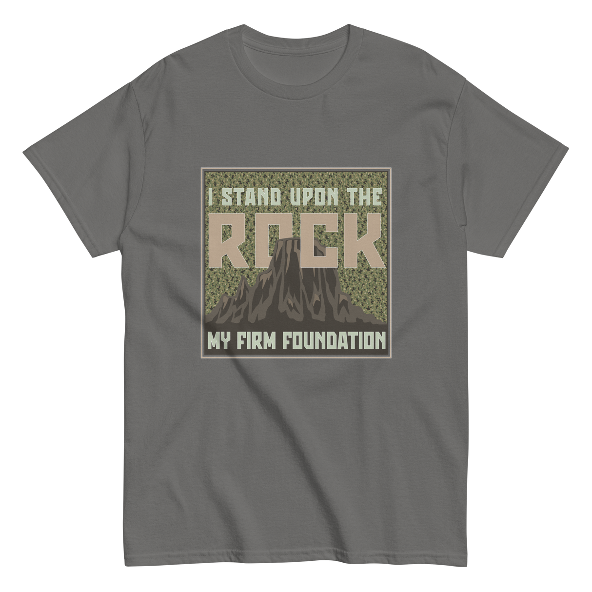 Rock is My Firm Foundation CAMO Christian T-shirt