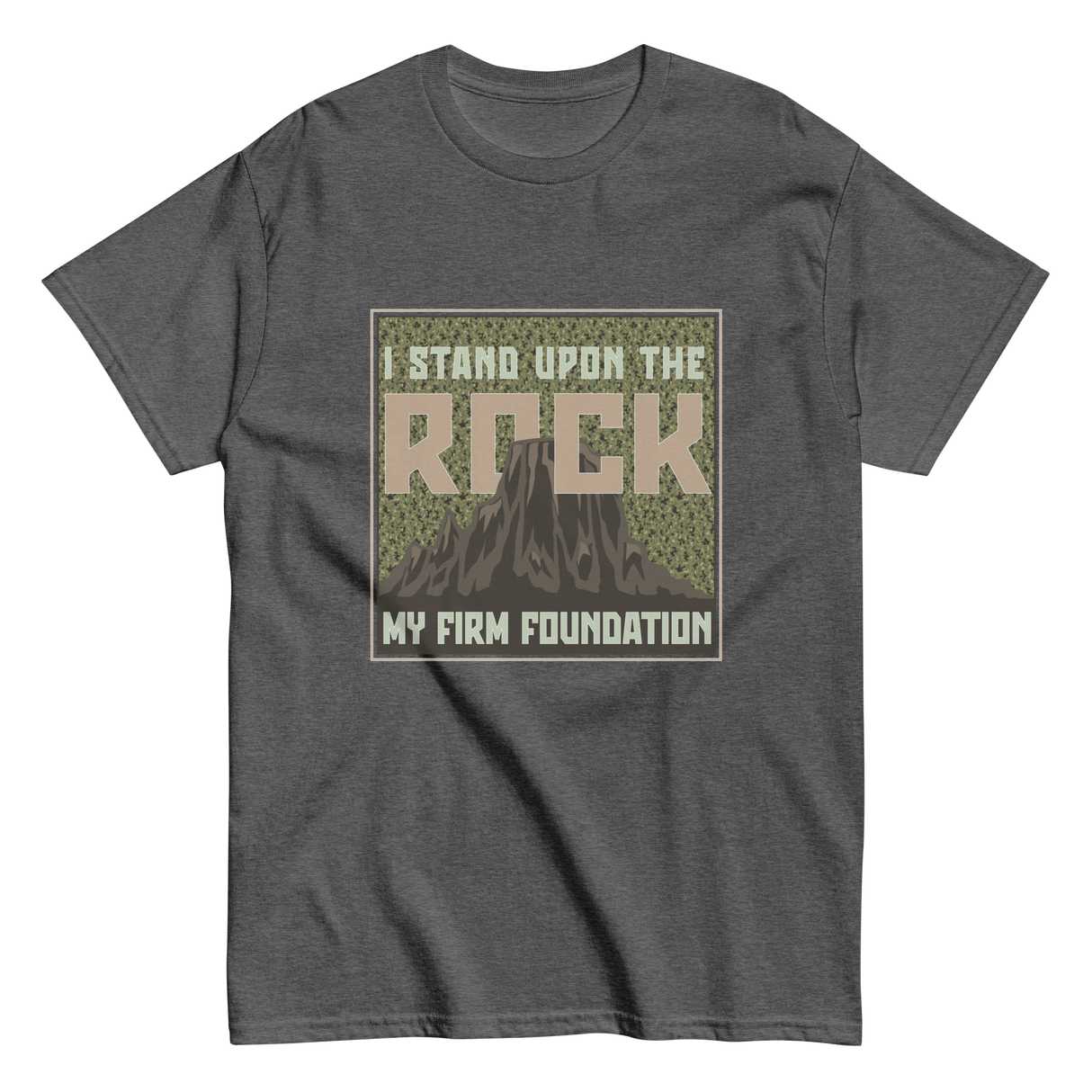 Rock is My Firm Foundation CAMO Christian T-shirt