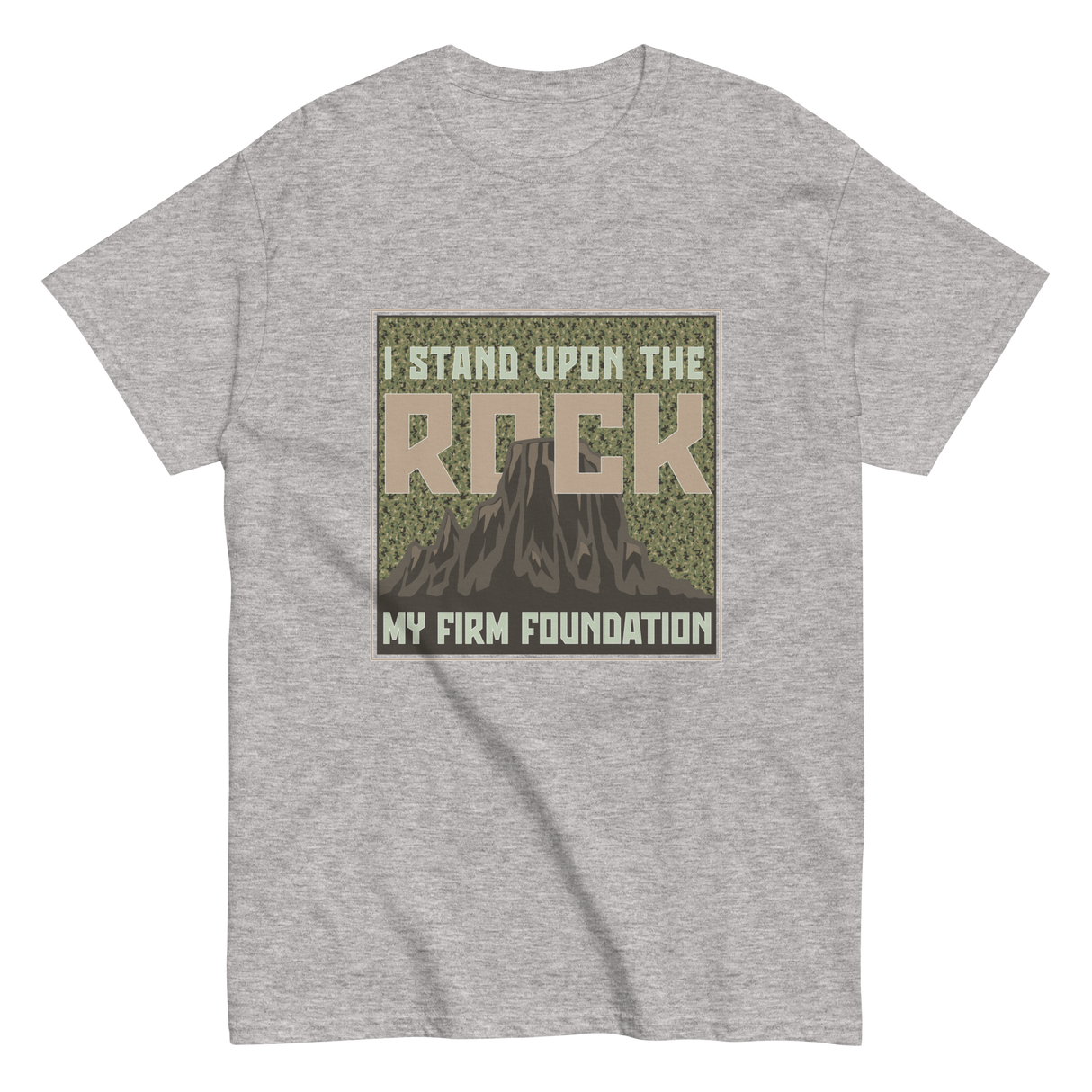 Rock is My Firm Foundation CAMO Christian T-shirt