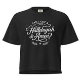 Can I Get a Hallelujah & Amen Comfort Colors Women’s Boxy Christian T-shirt in Black – Salt and Light Merch