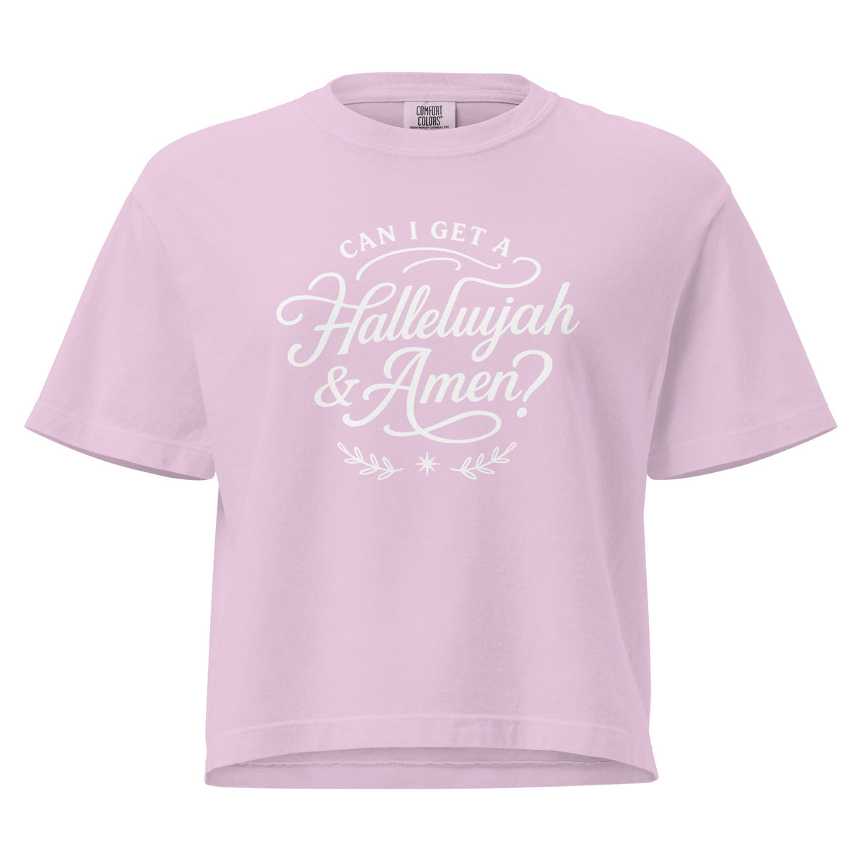 Can I Get a Hallelujah & Amen Comfort Colors Women’s Boxy Christian T-shirt in Pink – Salt and Light Merch
