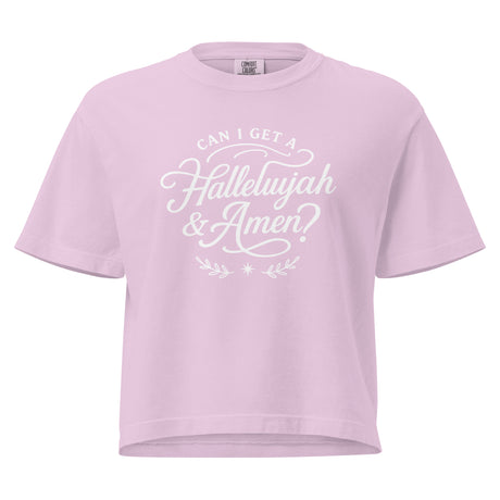 Can I Get a Hallelujah & Amen Comfort Colors Women’s Boxy Christian T-shirt in Pink – Salt and Light Merch