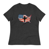 USA Cross Flag Ladies Tee