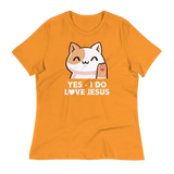 Yes - I Do Love Jesus Ladies Kitten Anime Tee