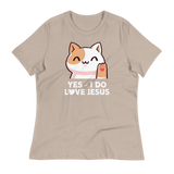 Yes - I Do Love Jesus Ladies Kitten Anime Tee